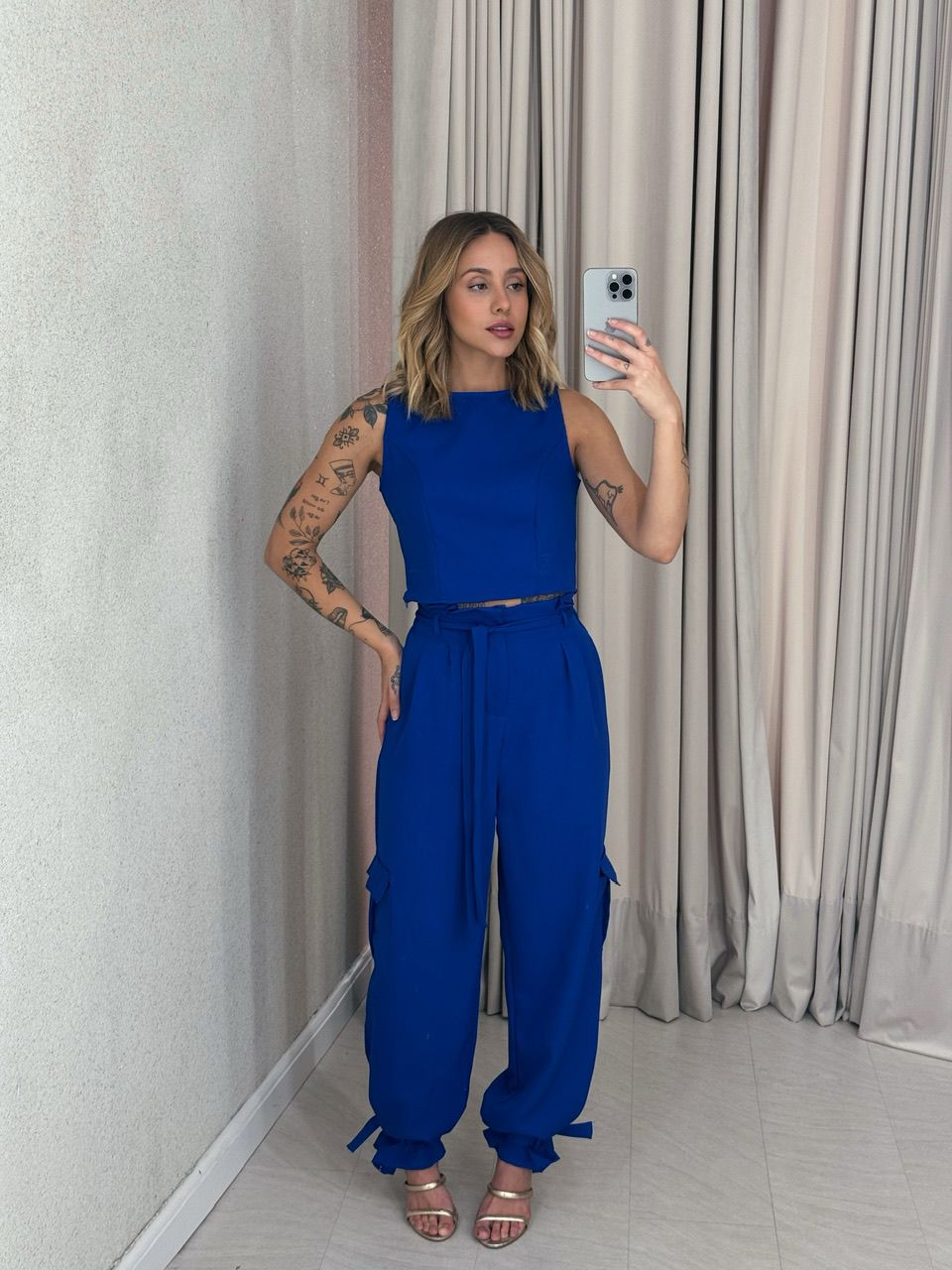 CONJUNTO ANTONIETA CALÇA AZUL - 0056570109 - CAROLLA FERRARO