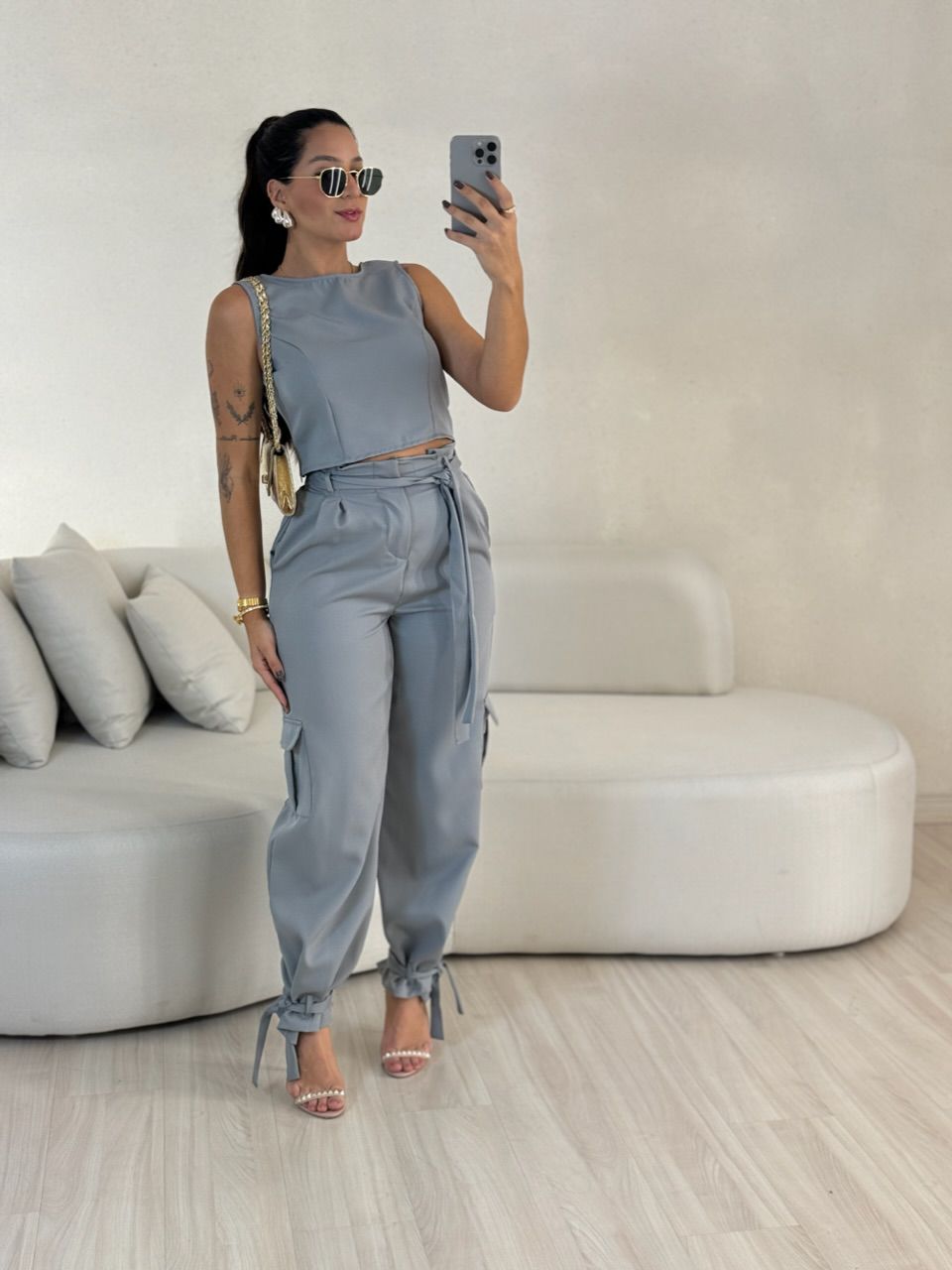 CONJUNTO ANTONIETA CALÇA CINZA