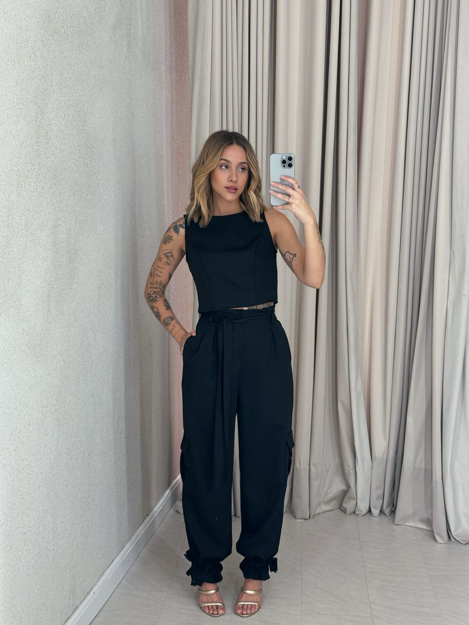 CONJUNTO ANTONIETA CALÇA PRETO - 0056570032 - CAROLLA FERRARO