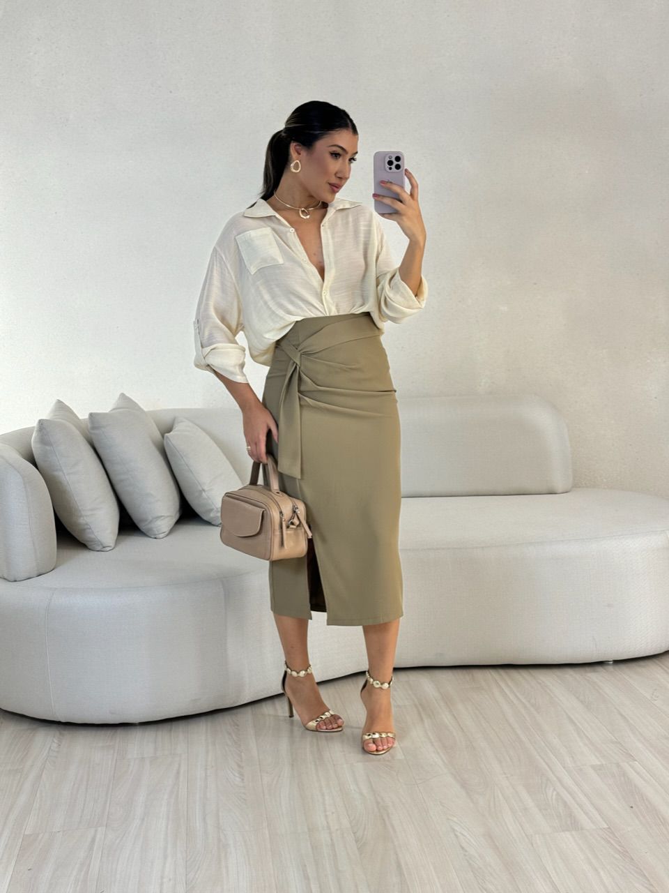 SAIA HELENA MIDI CAPUCCINO 