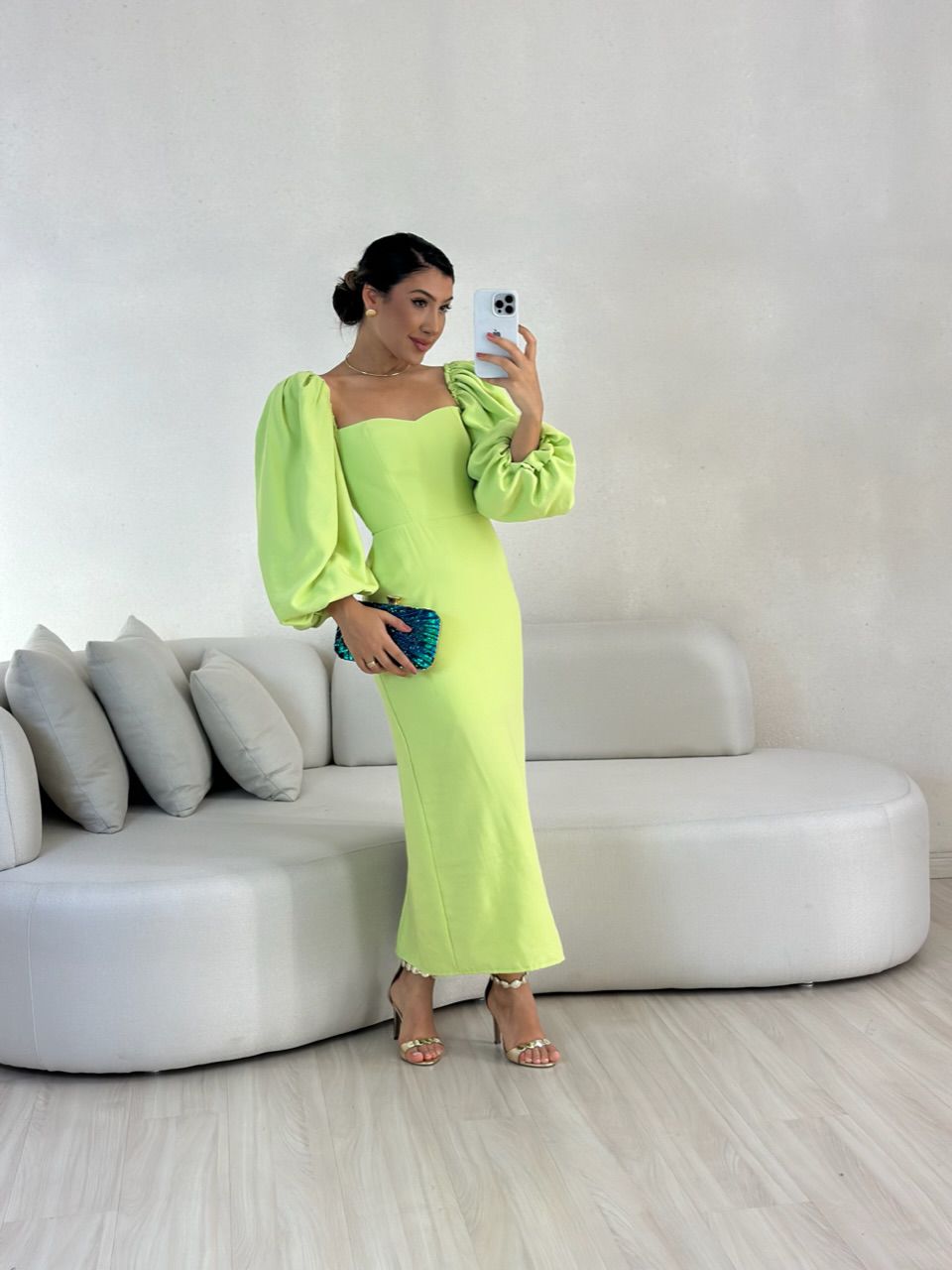 VESTIDO CF CHARLOTTE LIMA - 0056580116 - CAROLLA FERRARO