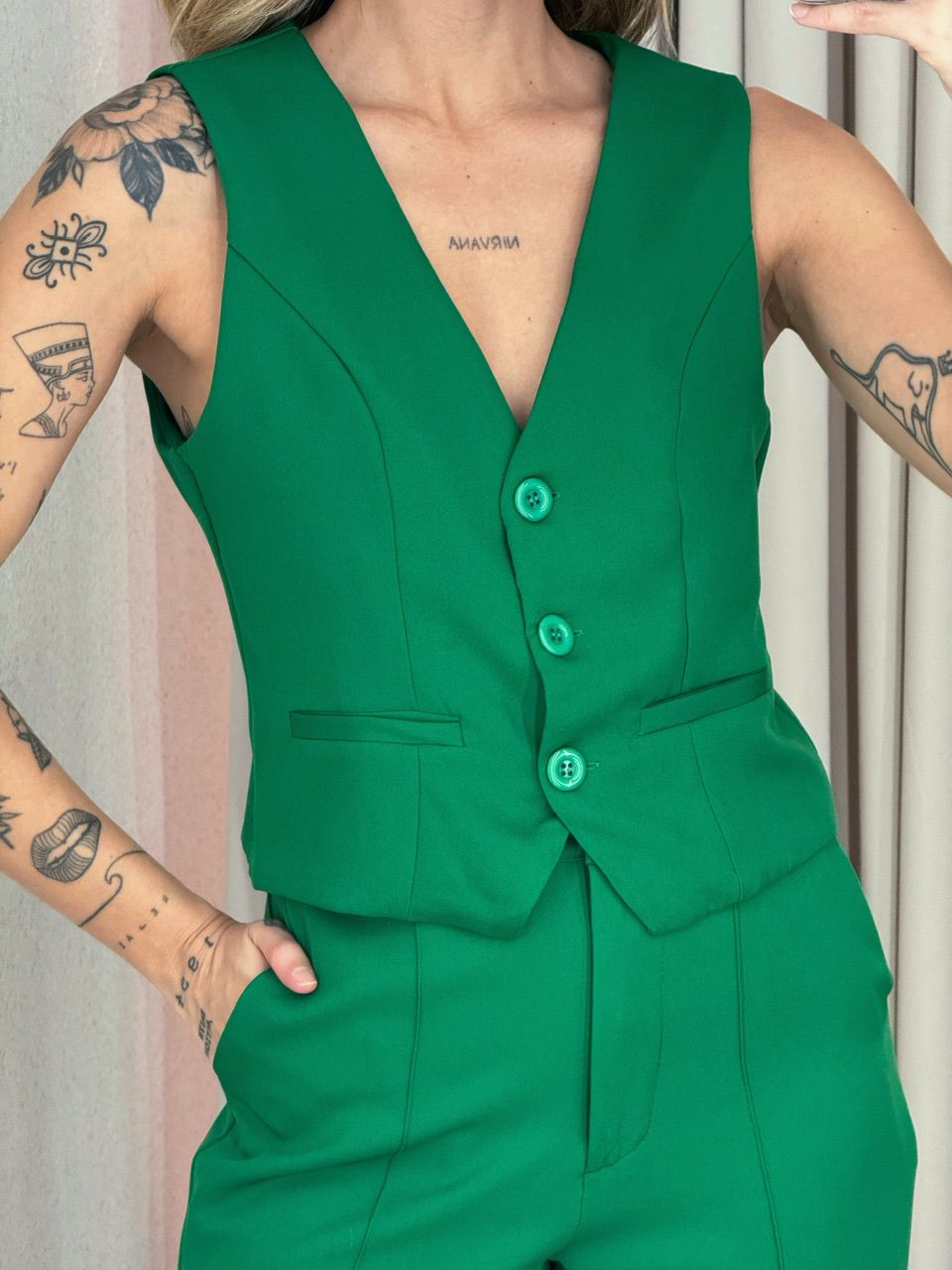 CONJUNTO ANA LUIZA COLETE VERDE