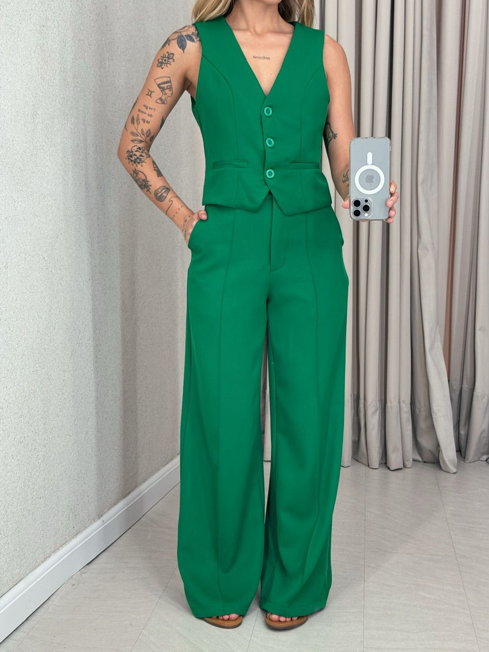 CONJUNTO ANA LUIZA COLETE VERDE
