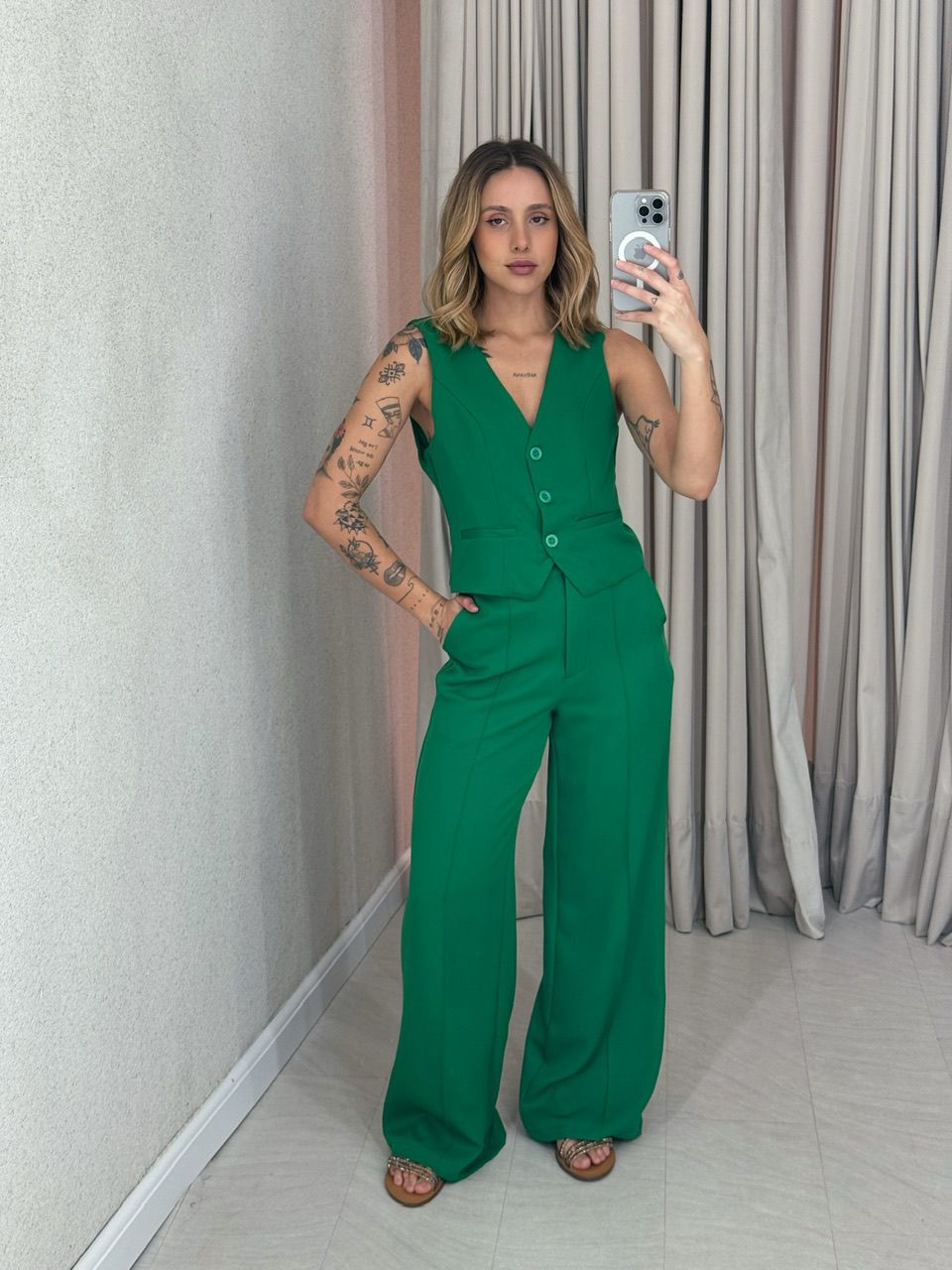CONJUNTO ANA LUIZA COLETE VERDE