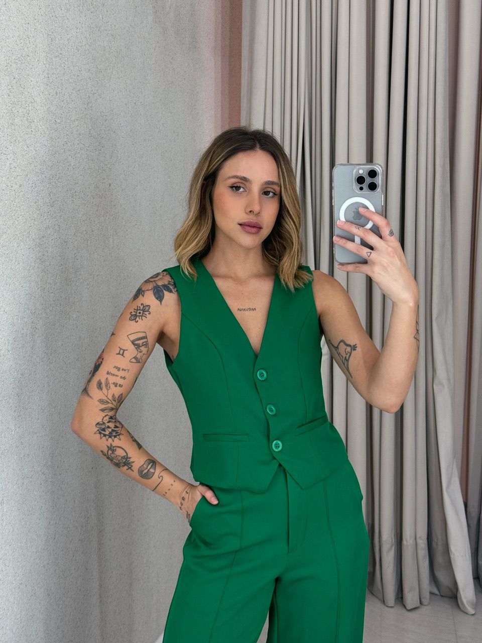 CONJUNTO ANA LUIZA COLETE VERDE