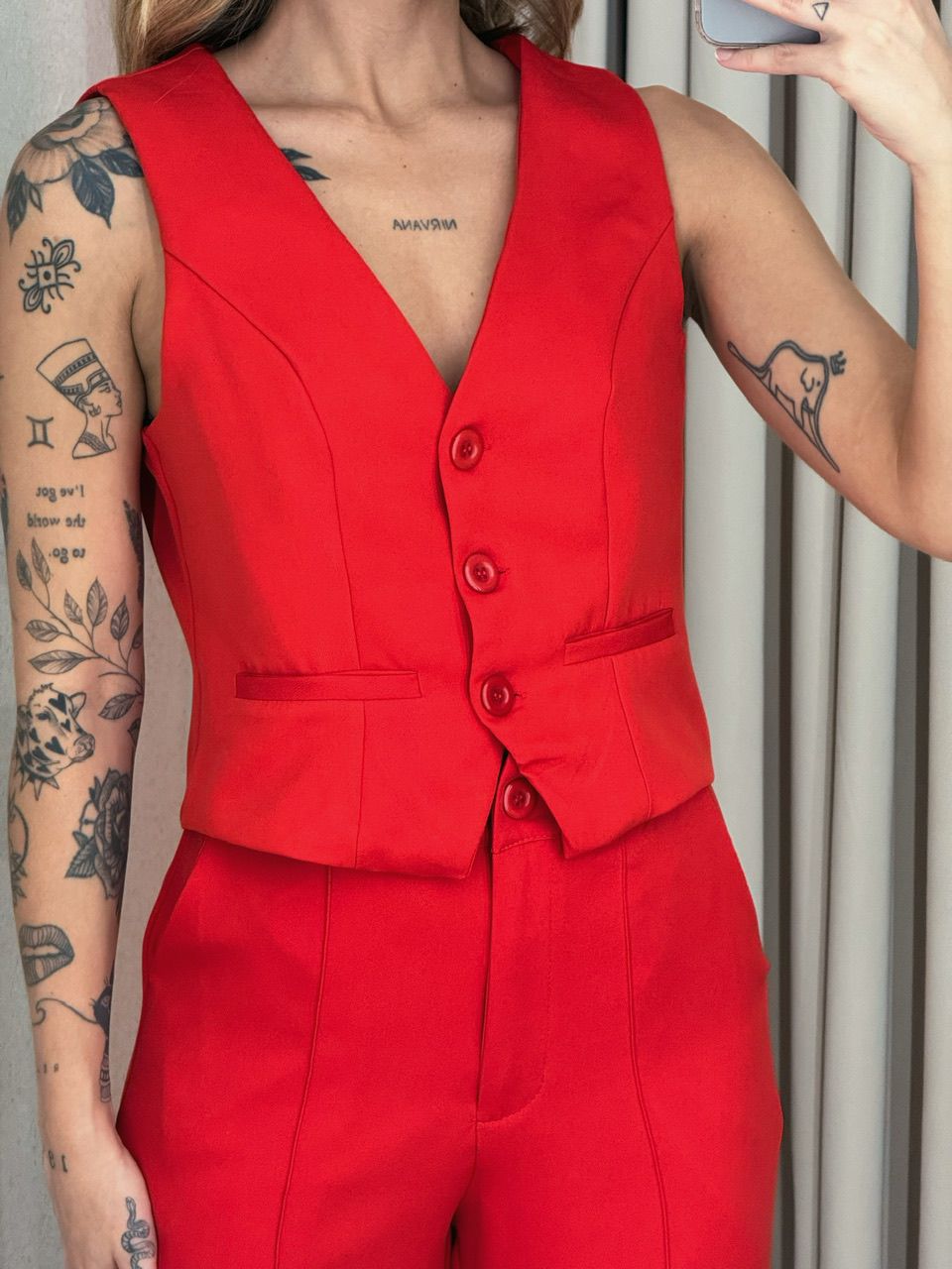 CONJUNTO ANA LUIZA COLETE VERMELHO