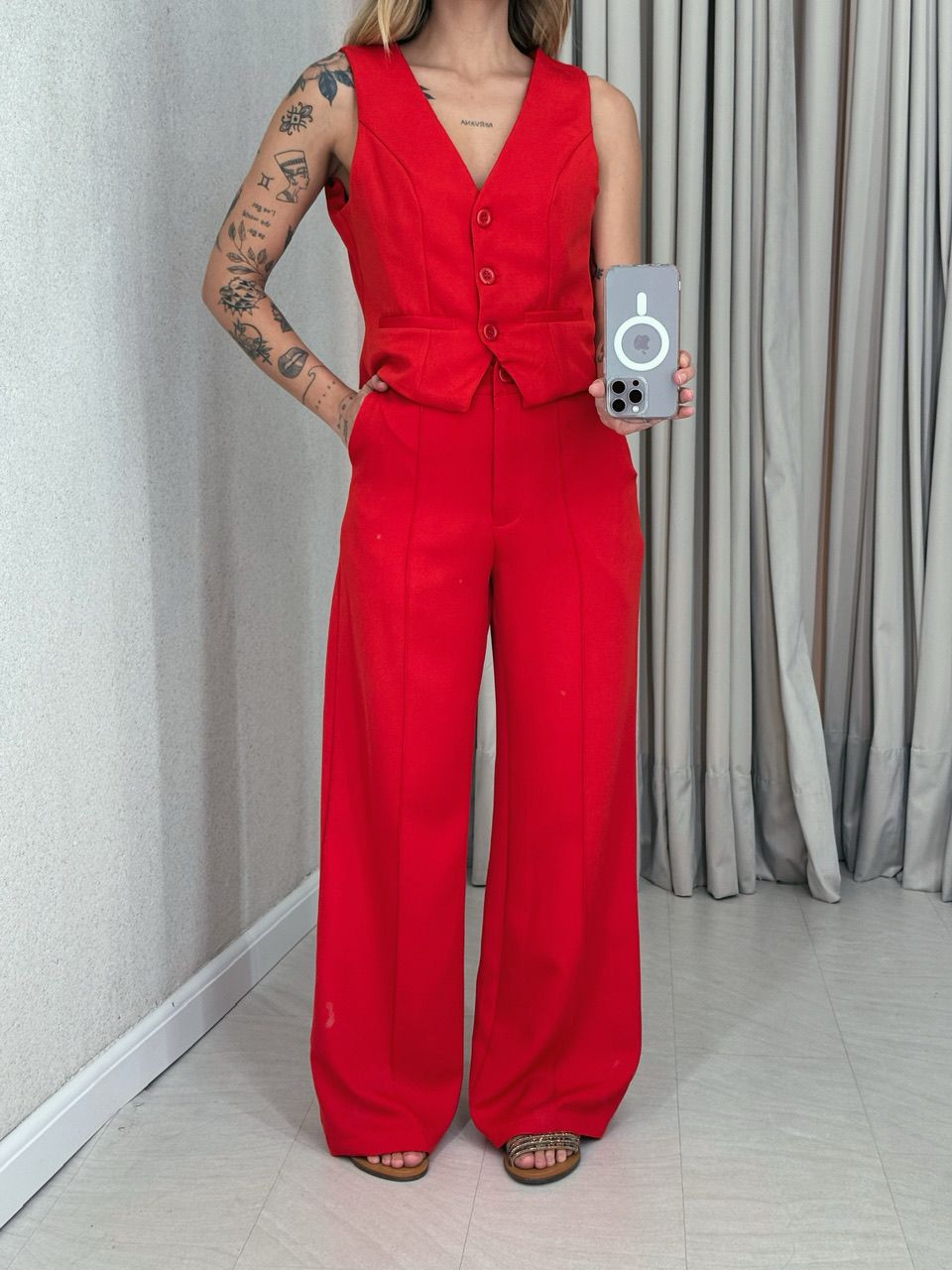 CONJUNTO ANA LUIZA COLETE VERMELHO