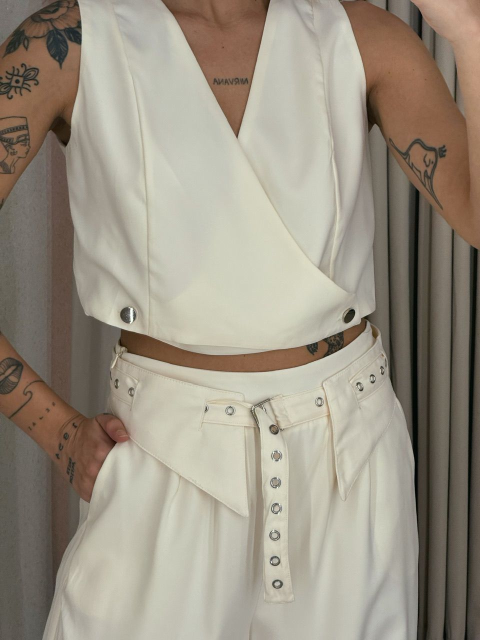 CONJUNTO LÍVIA CINTO CALÇA MARFIM