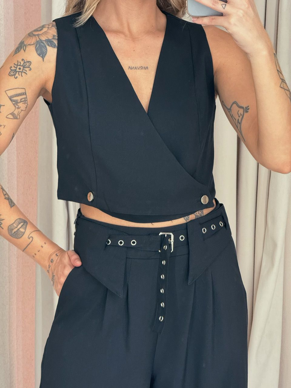 CONJUNTO LÍVIA CINTO CALÇA PRETO