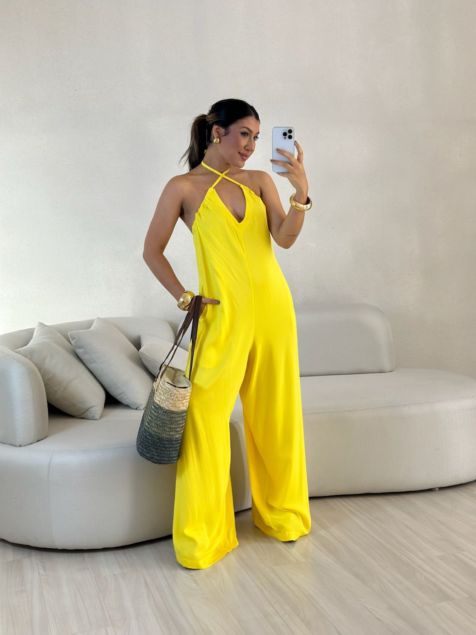MACACÃO BETÂNIA FRENTE UNICA Amarelo - 0057770111 - CAROLLA FERRARO