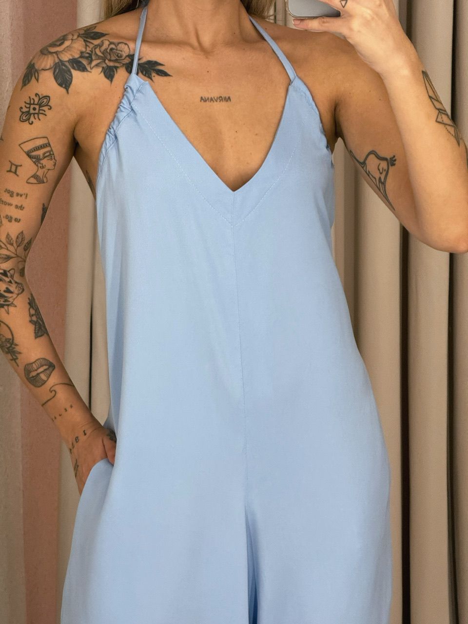 MACACÃO BETÂNIA FRENTE ÚNICA AZUL CLARO
