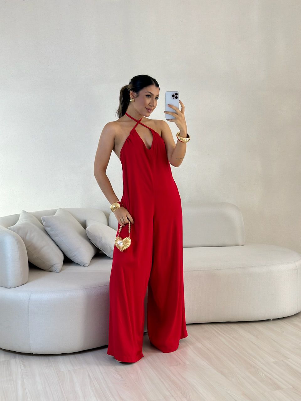 MACACÃO BETÂNIA FRENTE ÚNICA VERMELHO - 0057770006... - CAROLLA FERRARO
