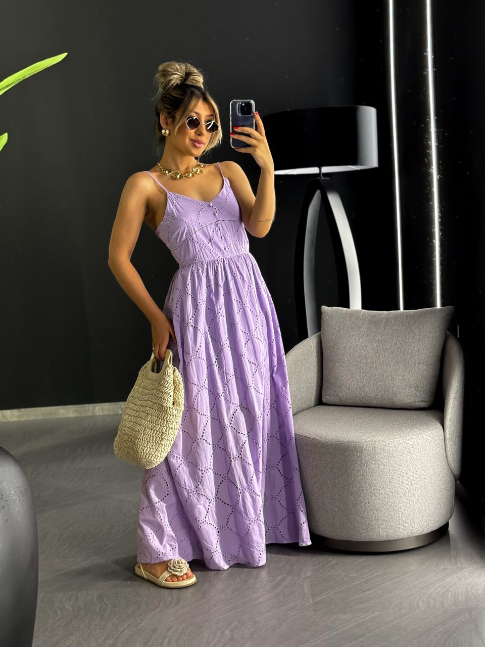 VESTIDO EVELYN LAISE LONGO LILÁS