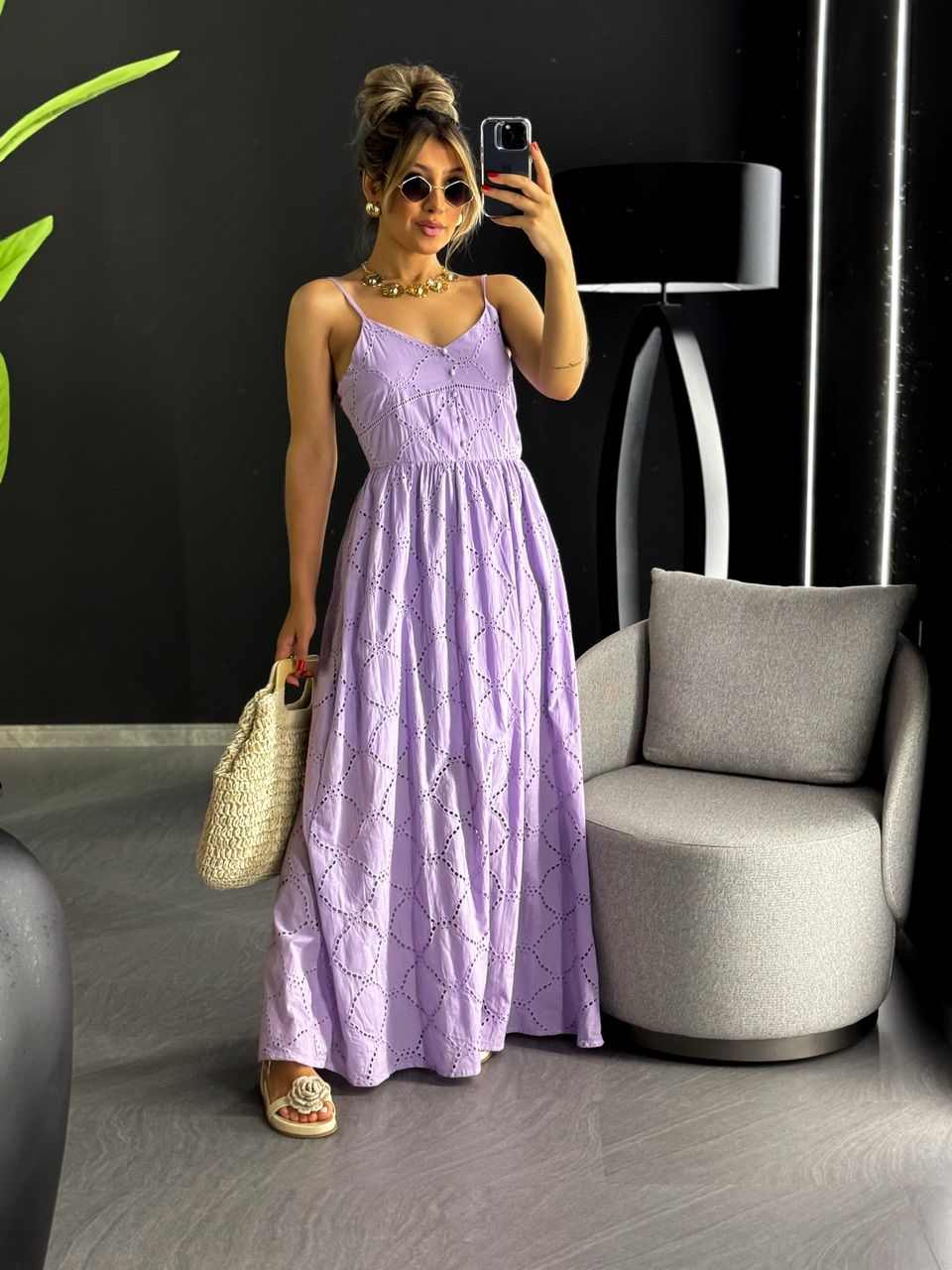 VESTIDO EVELYN LAISE LONGO LILÁS