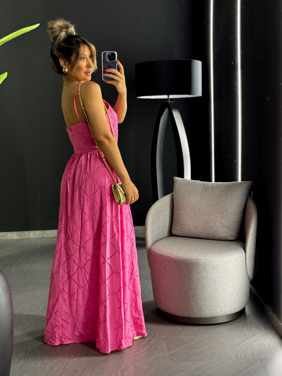 VESTIDO EVELYN LAISE LONGO ROSA