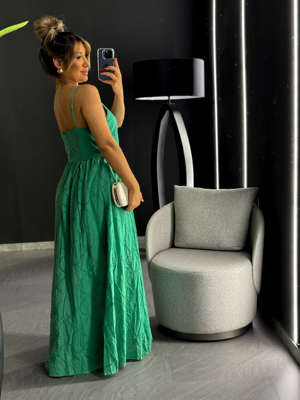 VESTIDO EVELYN LAISE LONGO TURQUESA