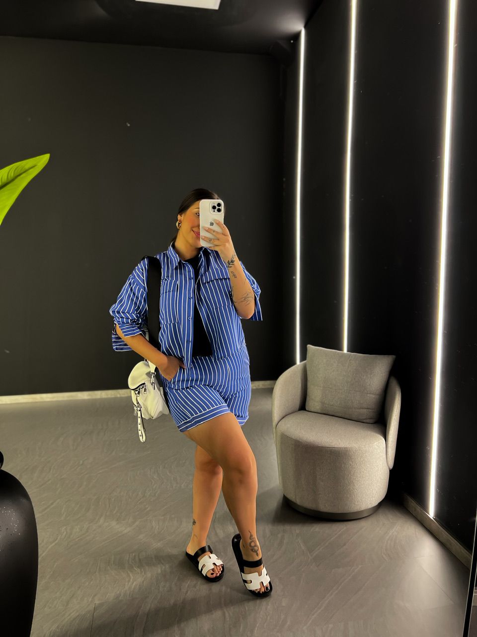 CONJUNTO SOFIA LISTRADO AZUL