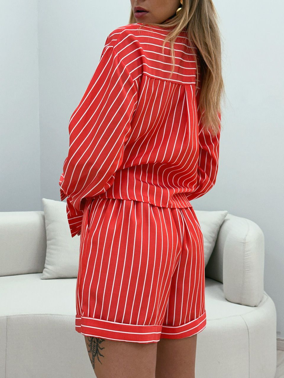 CONJUNTO SOFIA LISTRADO VERMELHO
