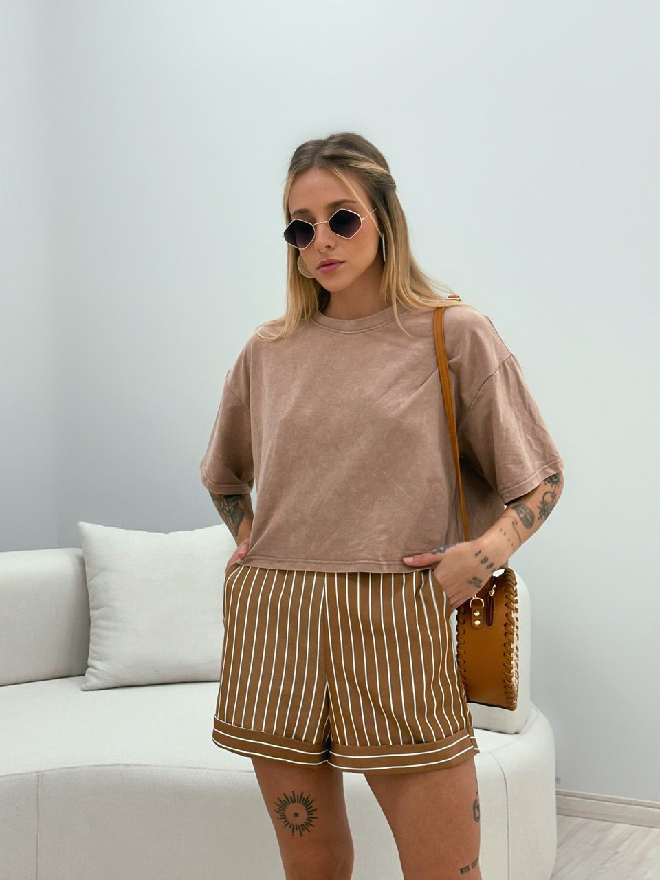 T-SHIRT BÁSICA LISA NUDE - 0048000049 - CAROLLA FERRARO