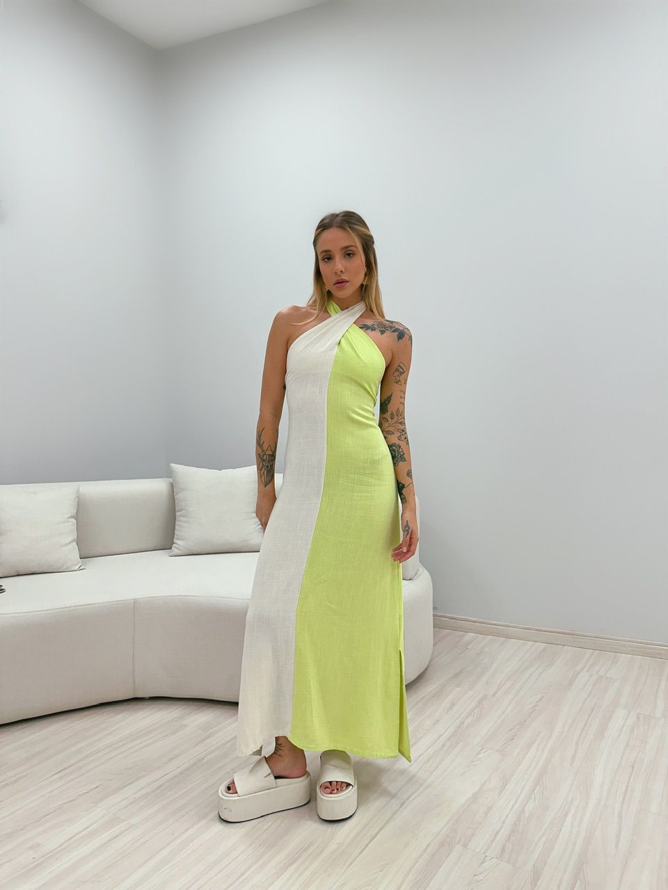 VESTIDO PAOLA DUAS CORES LIMA