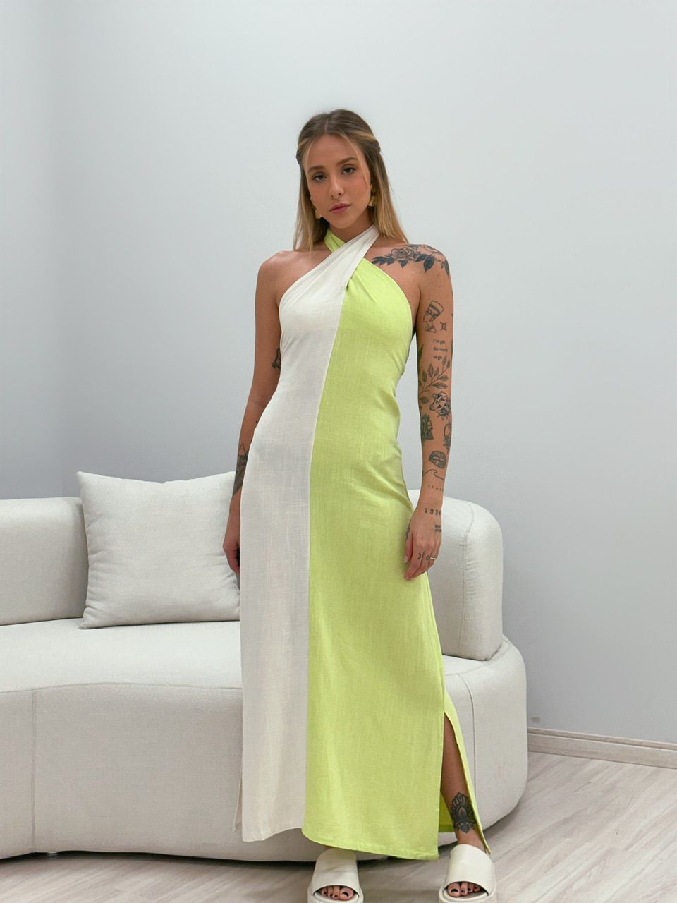 VESTIDO PAOLA DUAS CORES LIMA