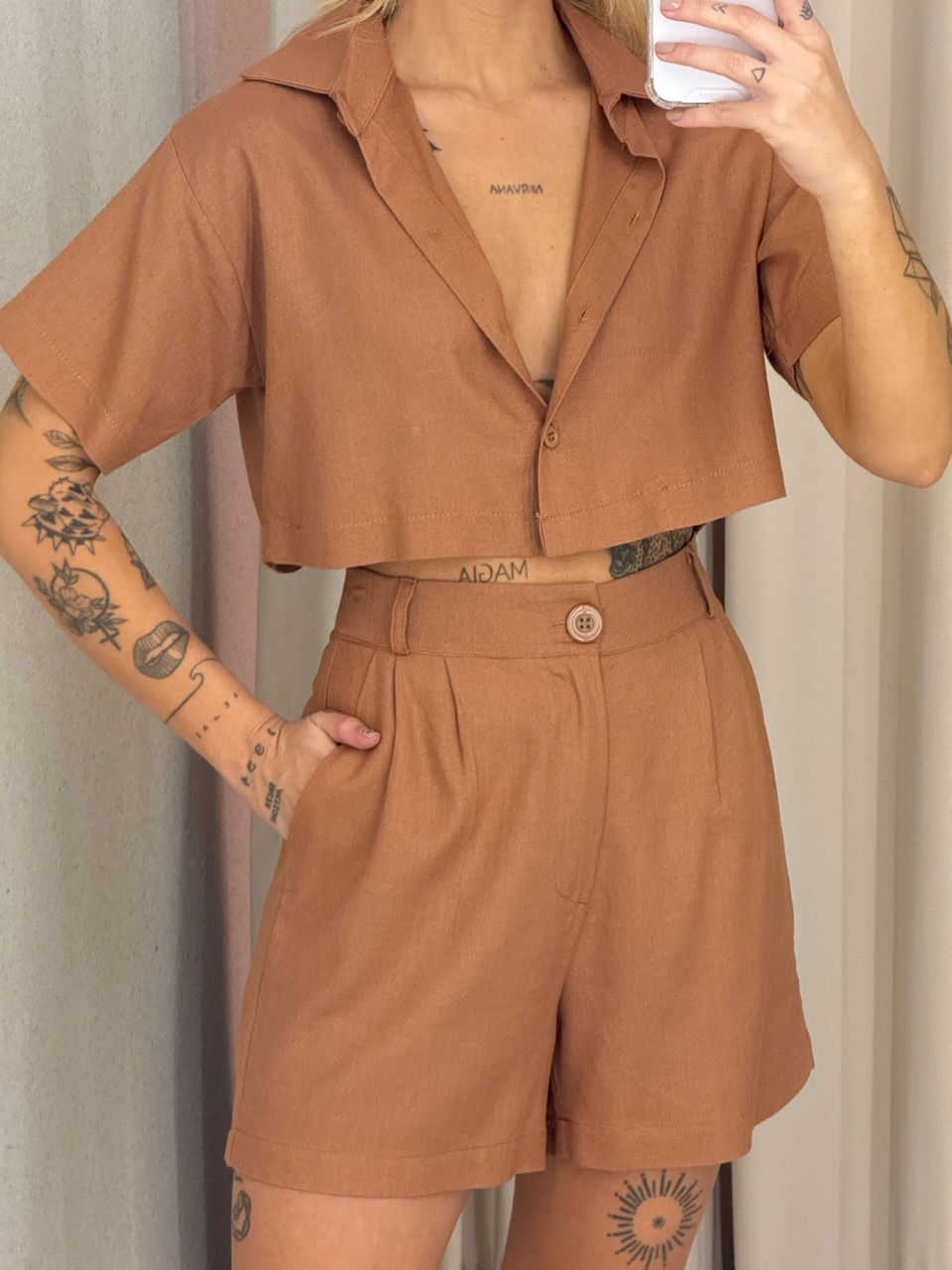 CONJUNTO MELODY SHORT CARAMELO