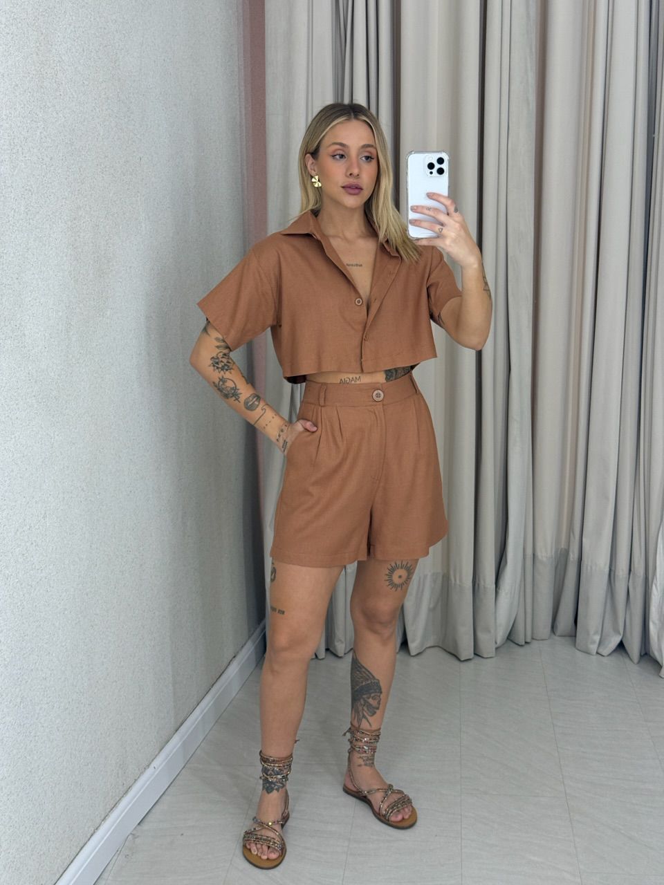 CONJUNTO MELODY SHORT CARAMELO