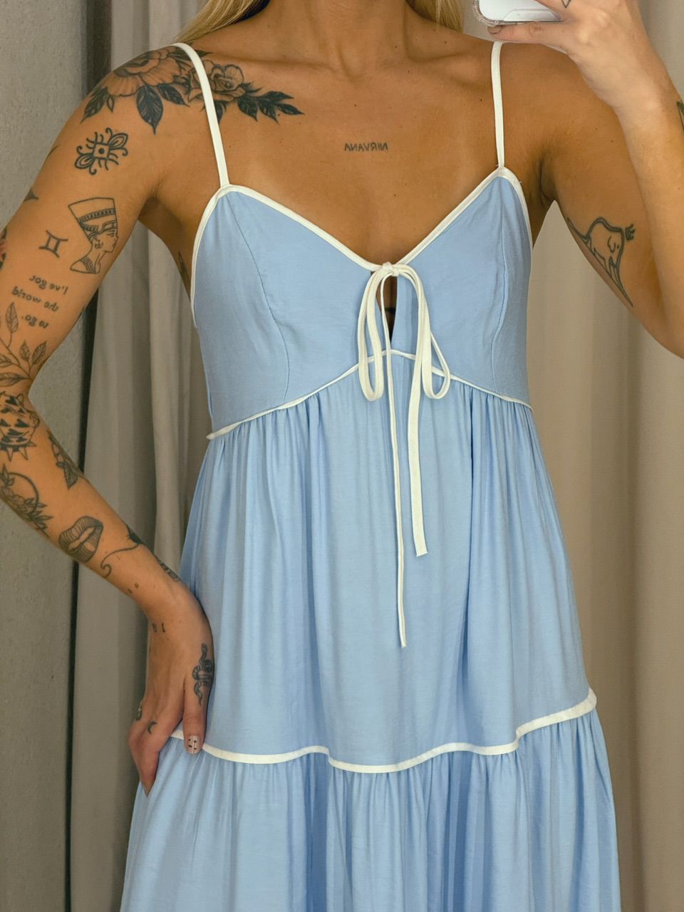 VESTIDO ANA CAROLINA ALÇA azul