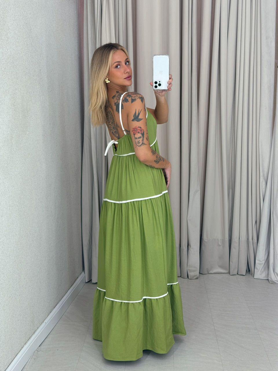 VESTIDO ANA CAROLINA ALÇA verde