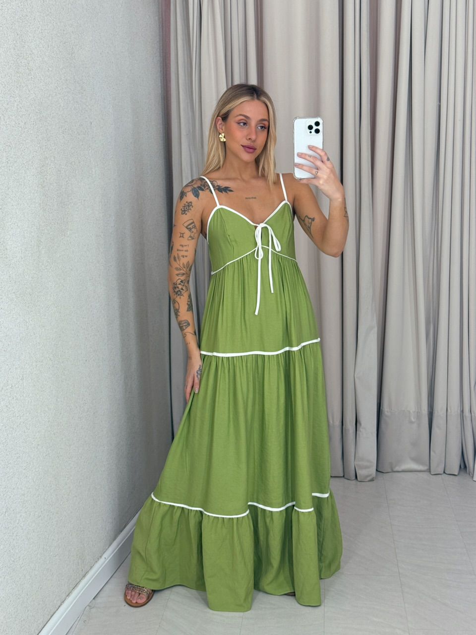 VESTIDO ANA CAROLINA ALÇA verde