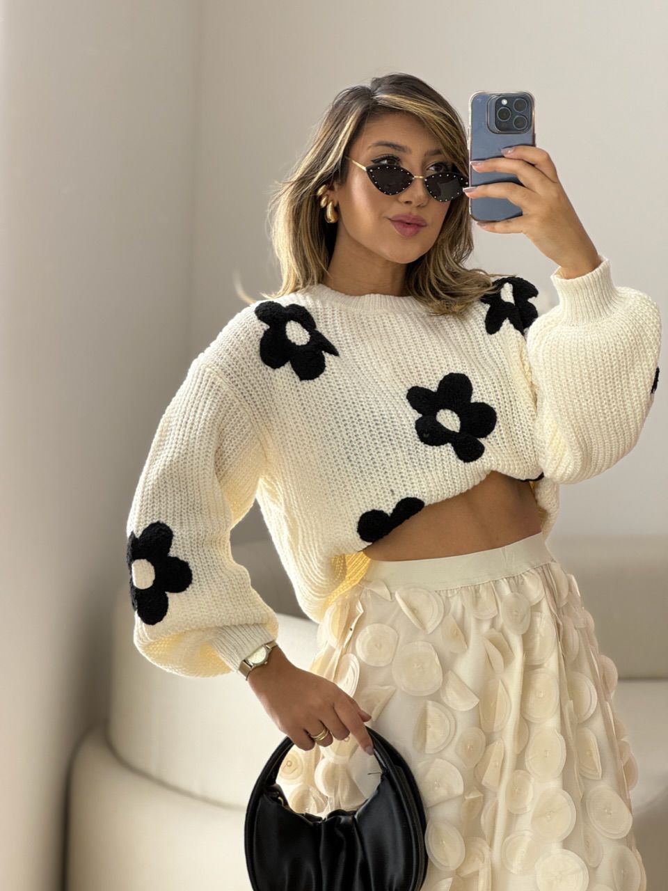 TRICOT ANA FLORES OFF - 0050070048 - CAROLLA FERRARO