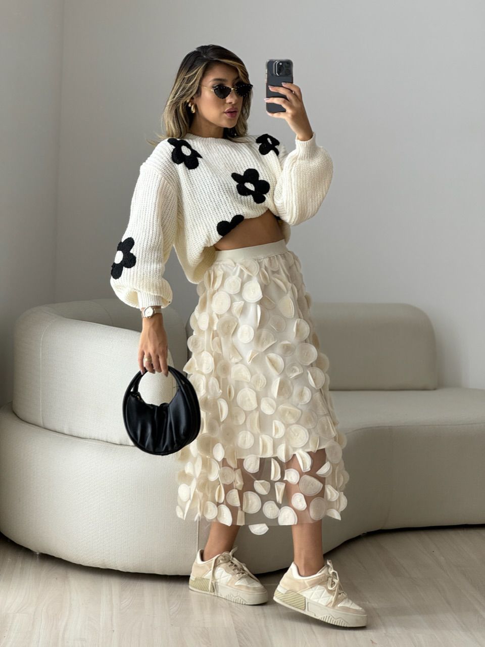 TRICOT ANA FLORES OFF
