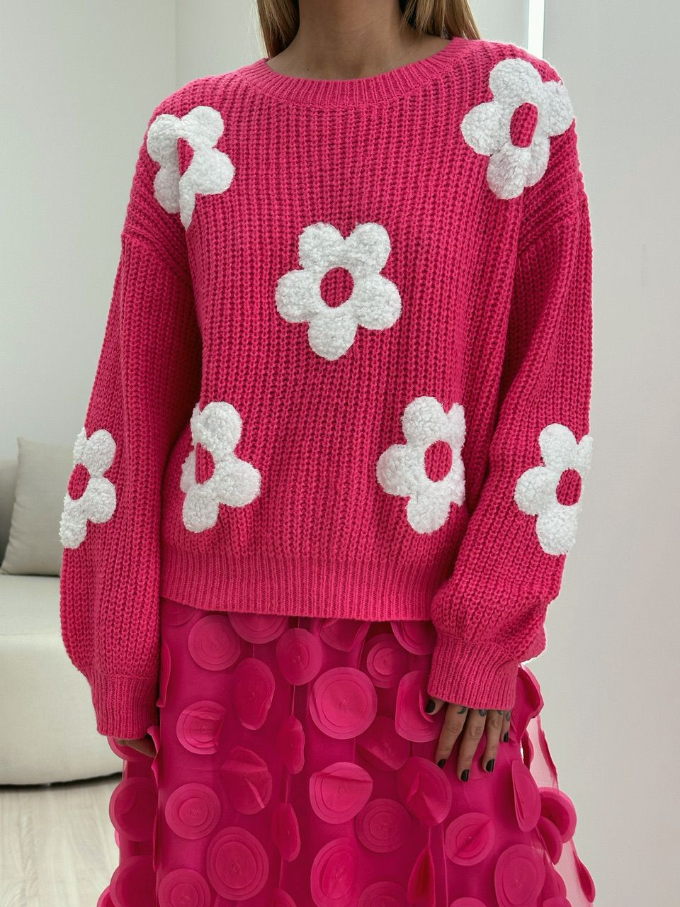 TRICOT ANA FLORES PINK