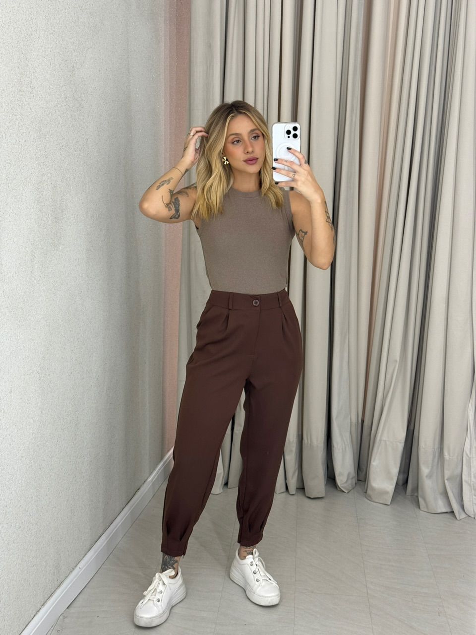 CALÇA SABRINA CENOURA MARROM