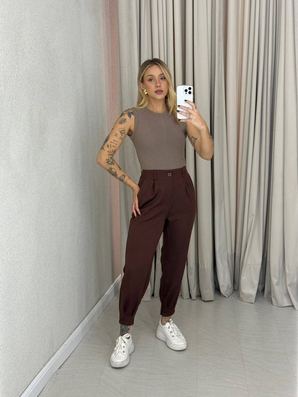 CALÇA SABRINA CENOURA MARROM