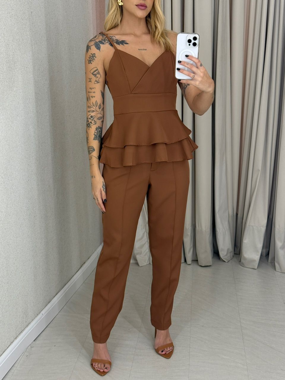 CONJUNTO KARINA BLUSA MARROM