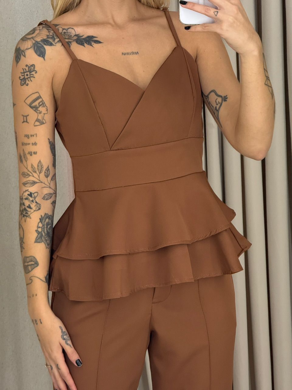 CONJUNTO KARINA BLUSA MARROM