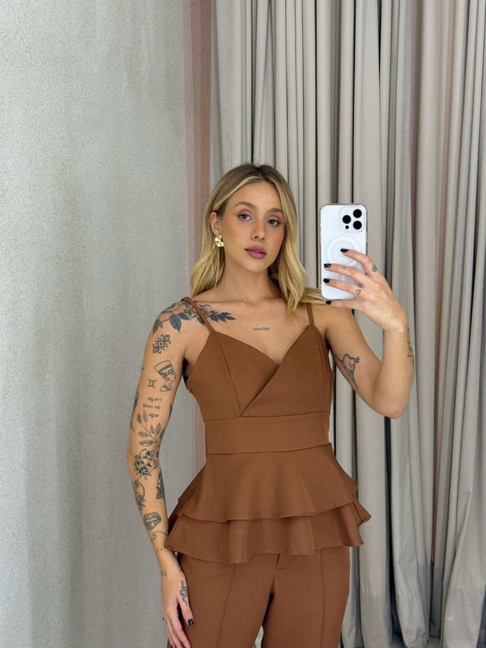 CONJUNTO KARINA BLUSA MARROM