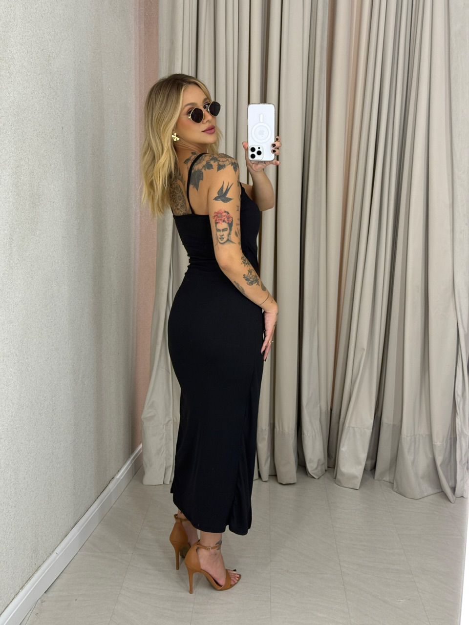 VESTIDO ELISANGELA ALÇA PRETO