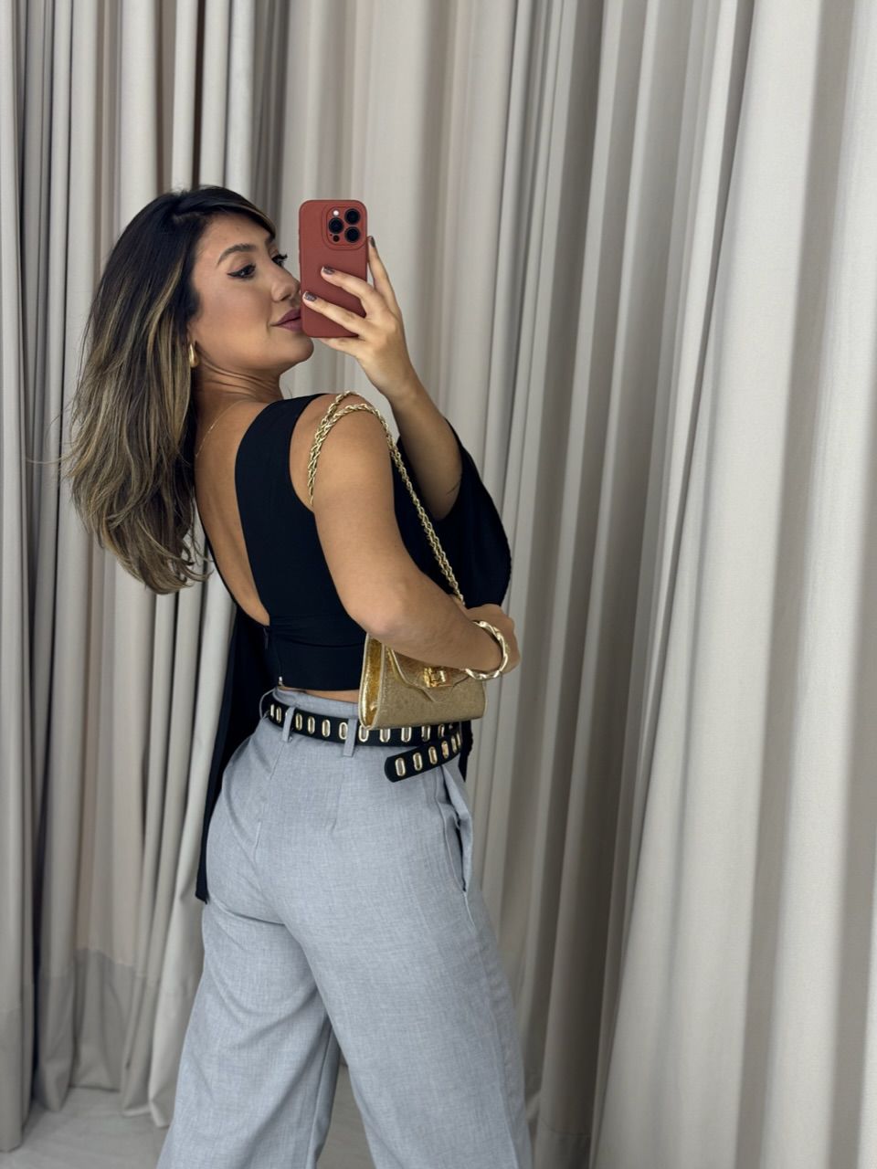 CALÇA IVETE PANTALONA CINZA CLARO