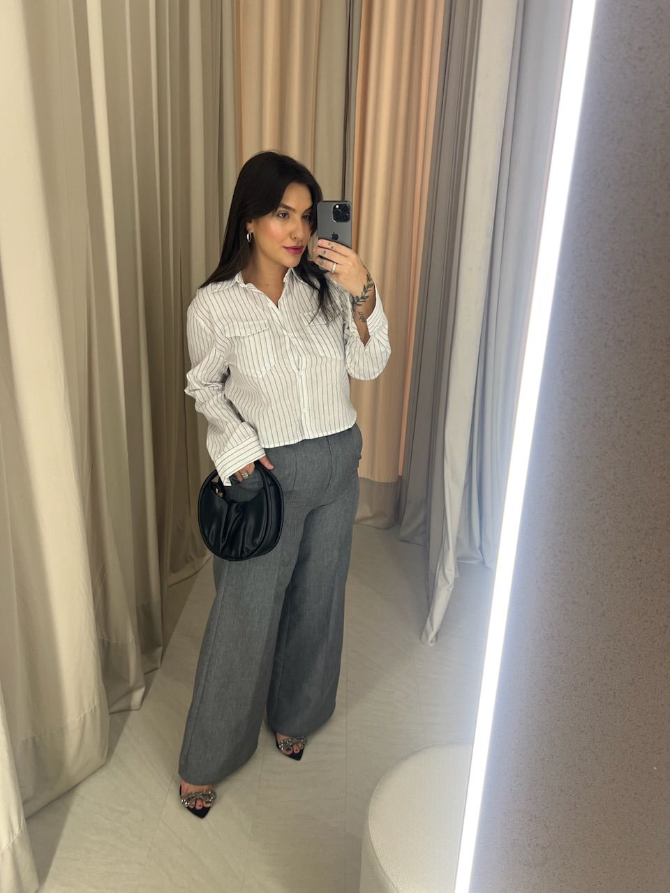 CALÇA IVETE PANTALONA CINZA ESCURO
