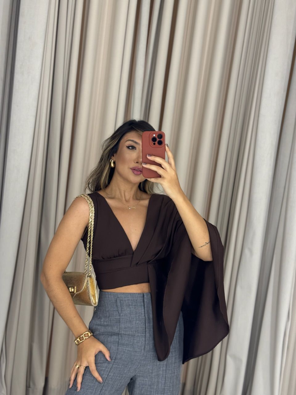 CALÇA IVETE PANTALONA CINZA ESCURO