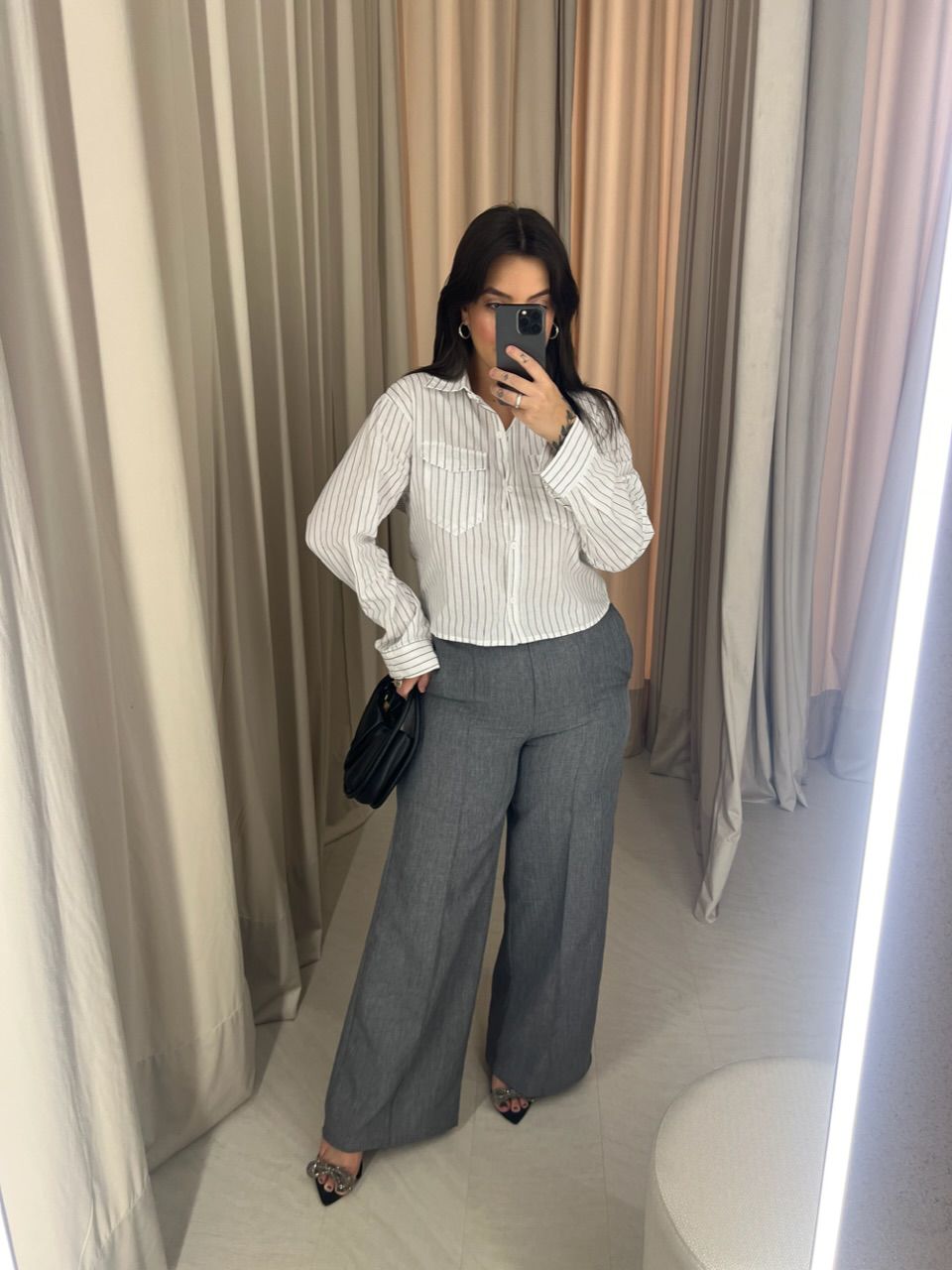 CALÇA IVETE PANTALONA CINZA ESCURO