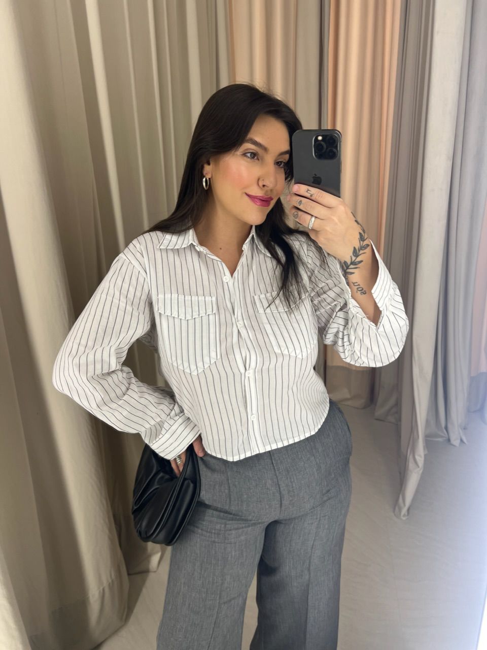 CALÇA IVETE PANTALONA CINZA ESCURO