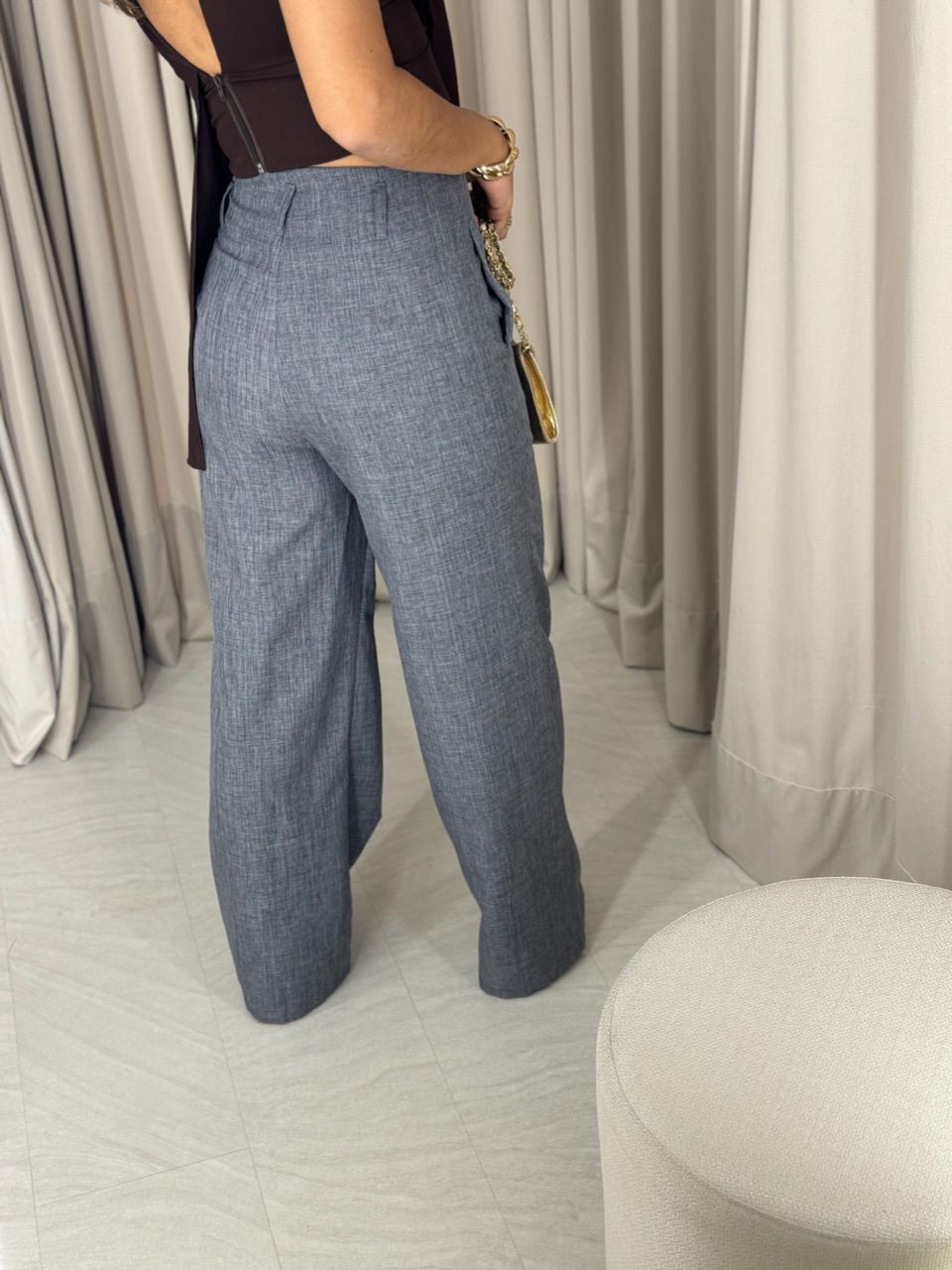 CALÇA IVETE PANTALONA CINZA ESCURO