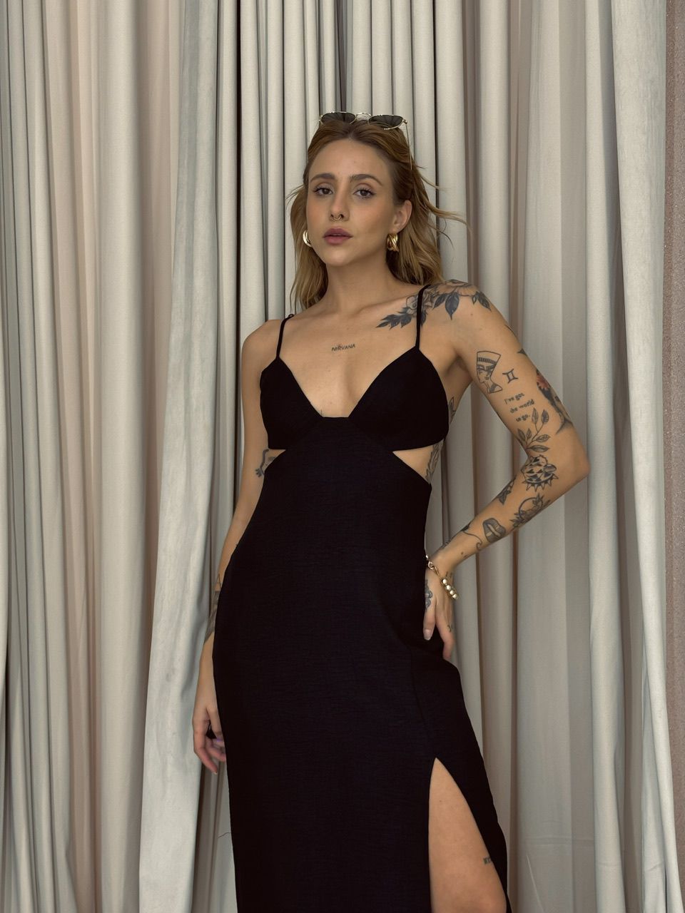 VESTIDO FABIANA DECOTE PRETO