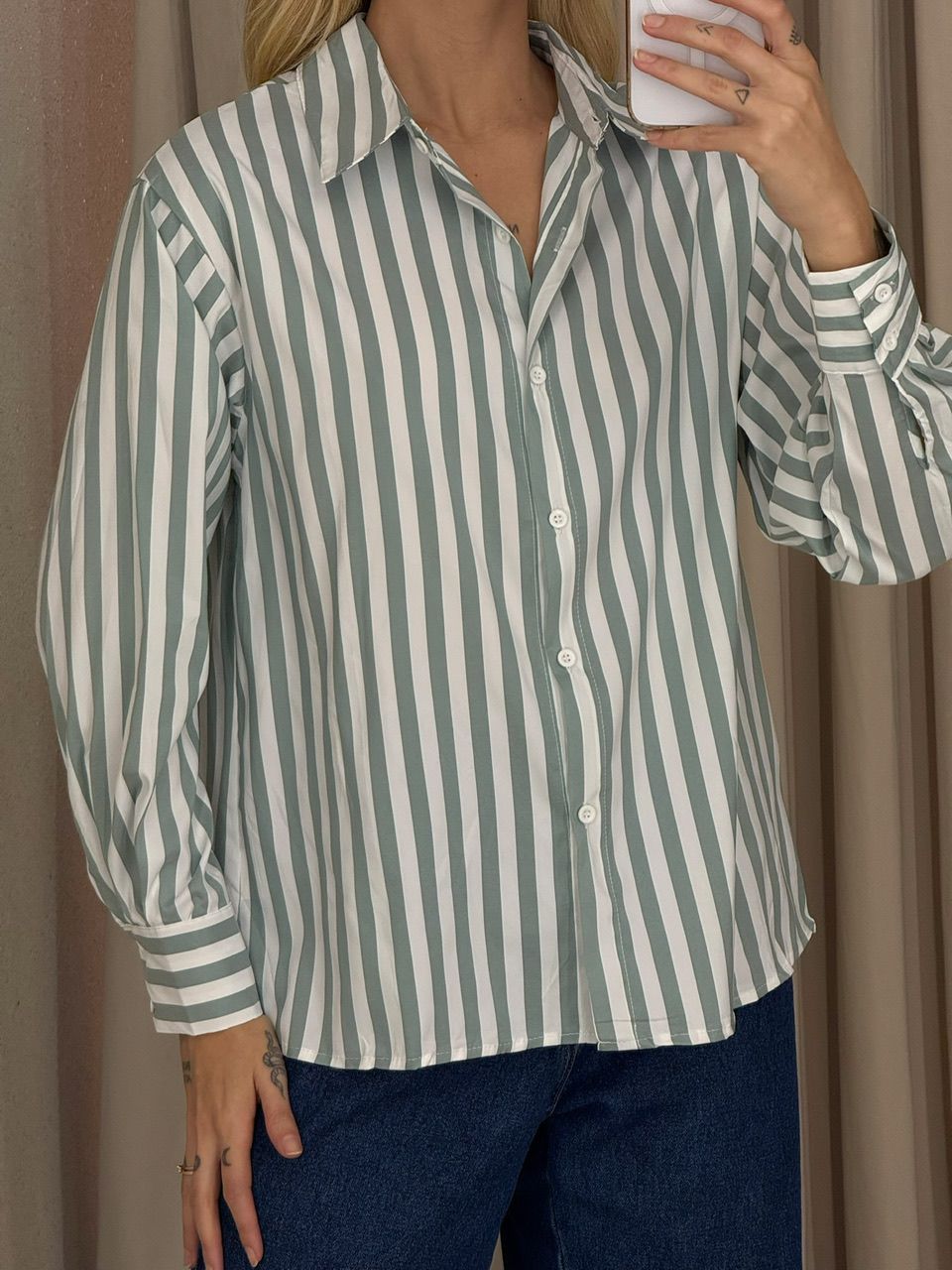 CAMISA NANCY LISTRAS verde