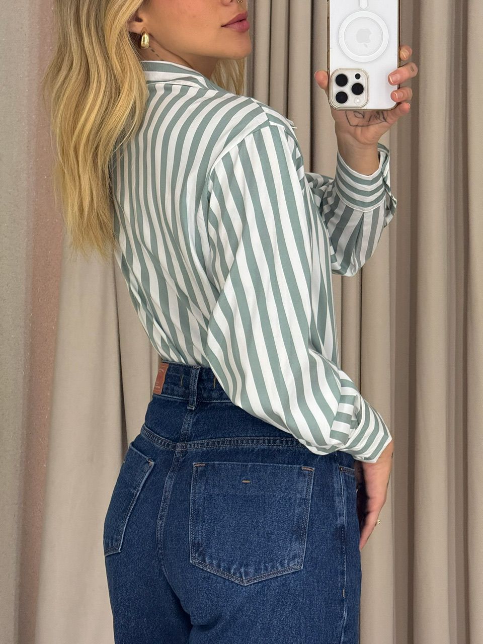 CAMISA NANCY LISTRAS verde