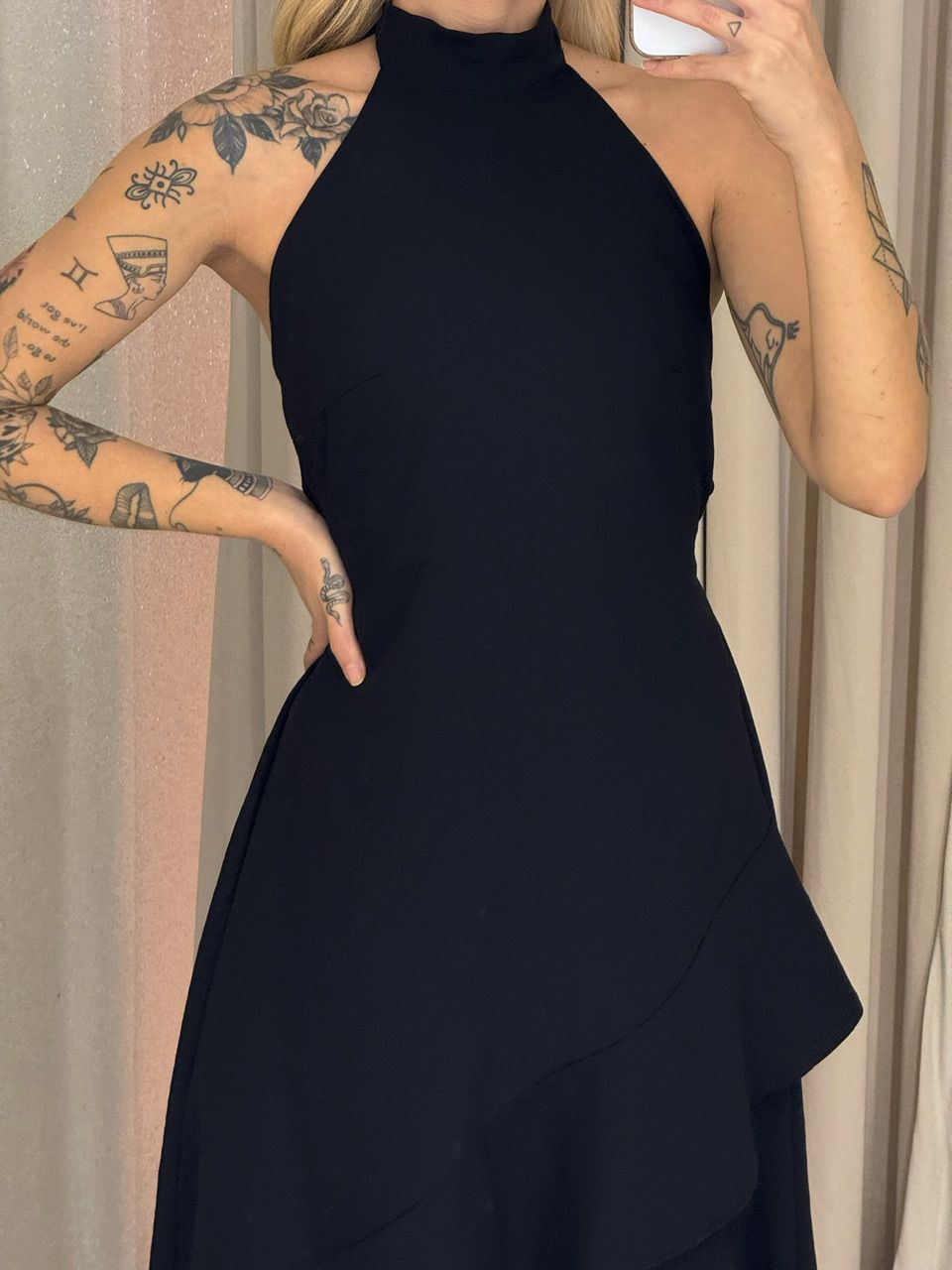 VESTIDO FIORELLA COSTAS ABERTAS PRETO