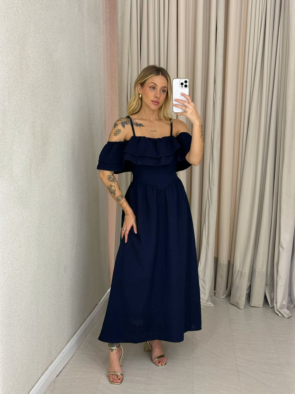VESTIDO GIORGIA ALÇA MARINHO - 0063750055 - CAROLLA FERRARO